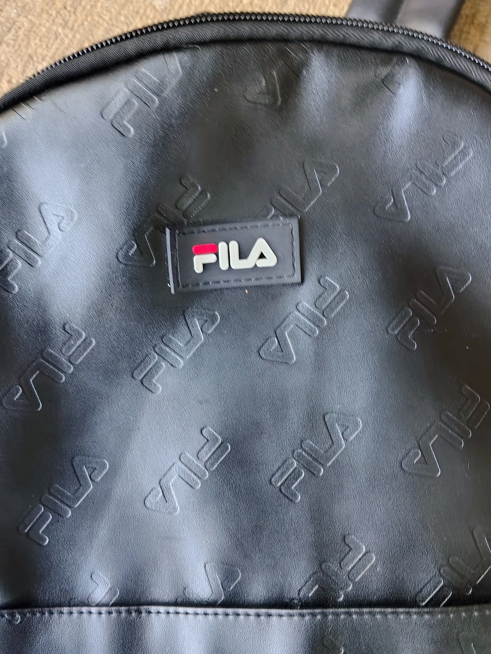 FILA Black Men's Backpack - Sleek Logo Design